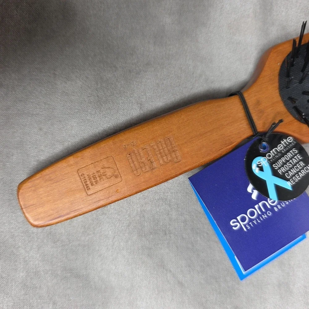 Spornette B-6 Bolero Styling Brush Soft Nylon Bristles Wood Brush